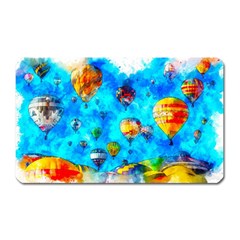 Hot Air Balloon Sky Art Watercolor Magnet (Rectangular)