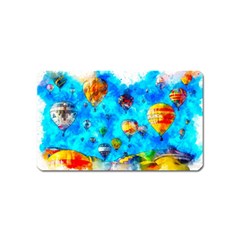 Hot Air Balloon Sky Art Watercolor Magnet (Name Card)