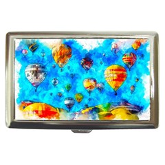 Hot Air Balloon Sky Art Watercolor Cigarette Money Case