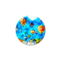 Hot Air Balloon Sky Art Watercolor Golf Ball Marker