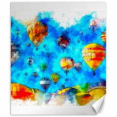 Hot Air Balloon Sky Art Watercolor Canvas 20  x 24 