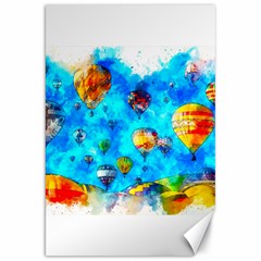 Hot Air Balloon Sky Art Watercolor Canvas 20  x 30 