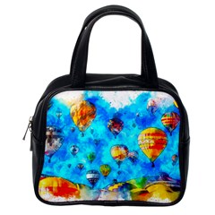 Hot Air Balloon Sky Art Watercolor Classic Handbag (One Side)