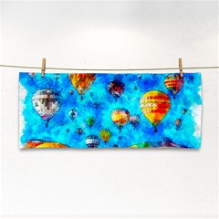 Hot Air Balloon Sky Art Watercolor Hand Towel