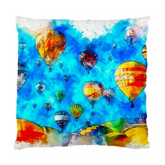 Hot Air Balloon Sky Art Watercolor Standard Cushion Case (Two Sides)