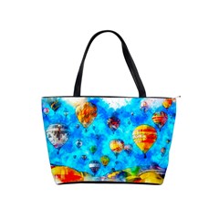 Hot Air Balloon Sky Art Watercolor Classic Shoulder Handbag