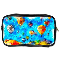 Hot Air Balloon Sky Art Watercolor Toiletries Bag (Two Sides)