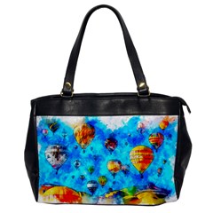 Hot Air Balloon Sky Art Watercolor Oversize Office Handbag