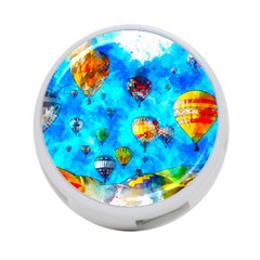 Hot Air Balloon Sky Art Watercolor 4-Port USB Hub (Two Sides)