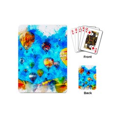 Hot Air Balloon Sky Art Watercolor Playing Cards (Mini)