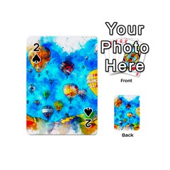 Hot Air Balloon Sky Art Watercolor Playing Cards 54 (Mini)