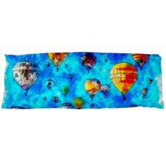 Hot Air Balloon Sky Art Watercolor Body Pillow Case Dakimakura (two Sides) by Wegoenart