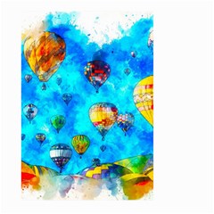 Hot Air Balloon Sky Art Watercolor Large Garden Flag (Two Sides)