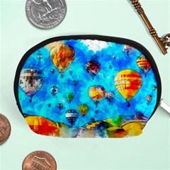 Hot Air Balloon Sky Art Watercolor Accessory Pouch (Medium)