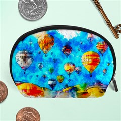 Hot Air Balloon Sky Art Watercolor Accessory Pouch (Large)