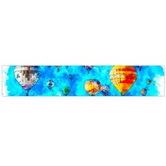 Hot Air Balloon Sky Art Watercolor Large Flano Scarf 