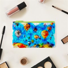 Hot Air Balloon Sky Art Watercolor Cosmetic Bag (XS)