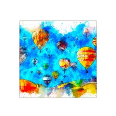 Hot Air Balloon Sky Art Watercolor Satin Bandana Scarf