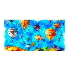 Hot Air Balloon Sky Art Watercolor Satin Wrap