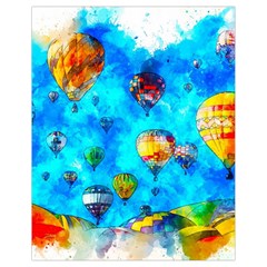 Hot Air Balloon Sky Art Watercolor Drawstring Bag (Small)