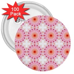 Make A Wish Banner Fractals Pink 3  Buttons (100 Pack)  by Wegoenart