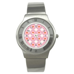 Make A Wish Banner Fractals Pink Stainless Steel Watch by Wegoenart