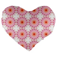 Make A Wish Banner Fractals Pink Large 19  Premium Heart Shape Cushions by Wegoenart