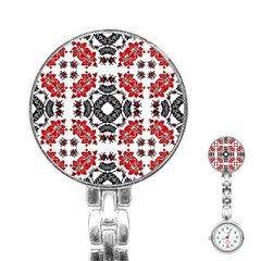 Ornament Seamless Pattern Element Stainless Steel Nurses Watch