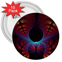 Abstract Abstracts Geometric 3  Buttons (10 pack) 