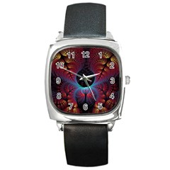 Abstract Abstracts Geometric Square Metal Watch