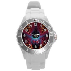 Abstract Abstracts Geometric Round Plastic Sport Watch (L)