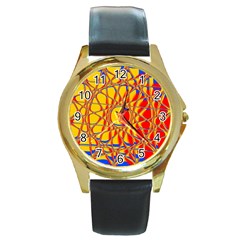 Graphic Design Graphic Design Round Gold Metal Watch by Wegoenart