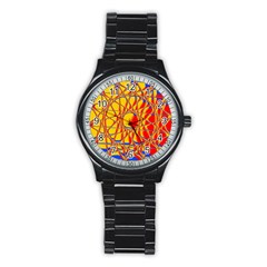 Graphic Design Graphic Design Stainless Steel Round Watch by Wegoenart