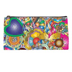 Floral Flourish Hearts Love Pencil Cases by Wegoenart