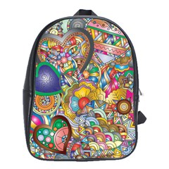 Floral Flourish Hearts Love School Bag (large) by Wegoenart