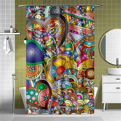 Floral Flourish Hearts Love Shower Curtain 48  X 72  (small)  by Wegoenart