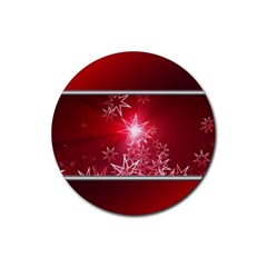 Christmas Candles Rubber Coaster (round)  by Wegoenart