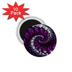 Fractal Background Swirl Art Skull 1 75  Magnets (10 Pack)  by Wegoenart