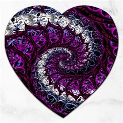 Fractal Background Swirl Art Skull Jigsaw Puzzle (heart) by Wegoenart