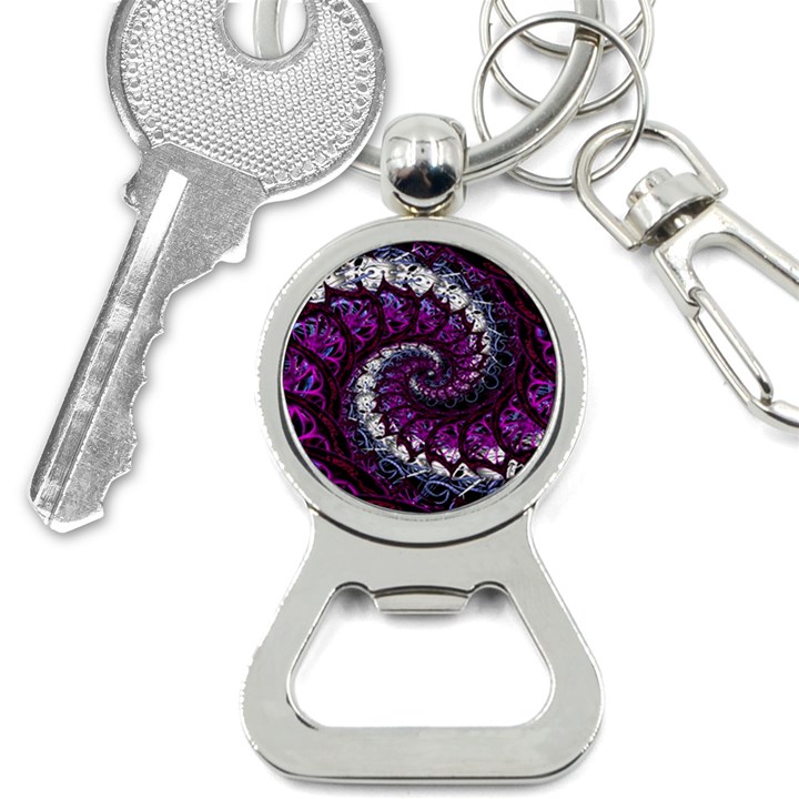 Fractal Background Swirl Art Skull Bottle Opener Key Chains