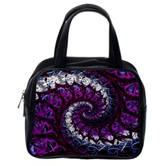 Fractal Background Swirl Art Skull Classic Handbag (one Side) by Wegoenart