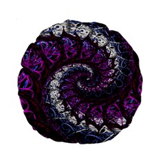 Fractal Background Swirl Art Skull Standard 15  Premium Round Cushions by Wegoenart