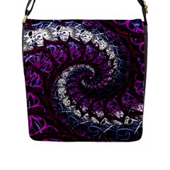 Fractal Background Swirl Art Skull Flap Closure Messenger Bag (l) by Wegoenart