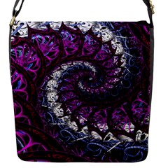 Fractal Background Swirl Art Skull Flap Closure Messenger Bag (s) by Wegoenart