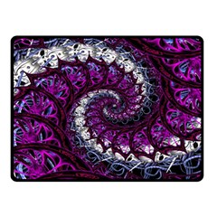 Fractal Background Swirl Art Skull Double Sided Fleece Blanket (small)  by Wegoenart