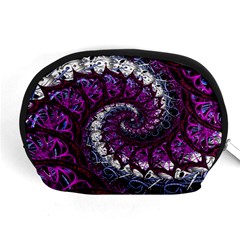 Fractal Background Swirl Art Skull Accessory Pouch (medium) by Wegoenart