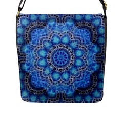 Fractal Mandala Abstract Flap Closure Messenger Bag (l) by Wegoenart