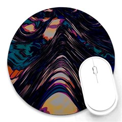 Pattern Texture Fractal Colorful Round Mousepads by Wegoenart