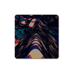 Pattern Texture Fractal Colorful Square Magnet by Wegoenart