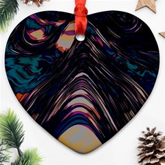 Pattern Texture Fractal Colorful Heart Ornament (two Sides) by Wegoenart